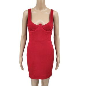 House of CB Red Santa Suedette Bustier Dress Women's Size Small Valentine's Day